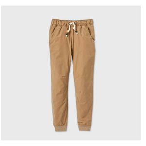 NEW Cat And Jack Boys Size 10 Jogger Pants Camel Tan Cotton Casual Pullover